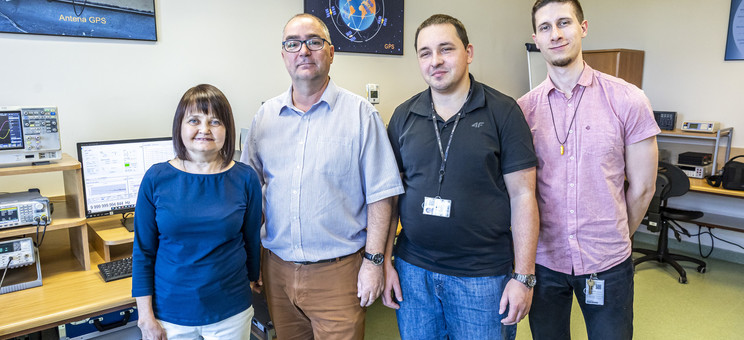 Od lewej: Mgr I. Grabek, dr inż. J. Wojturski, mgr inż. P. Kubiszyn, inż. S. Bytnar, fot. B. Motyka